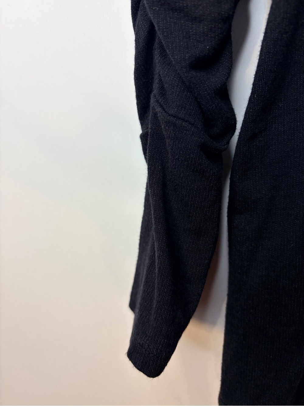 Dolan from Anthropologie Women’s Black Scoop Neck Ruched Sleeve Top, Size Small - Picture 3 of 9